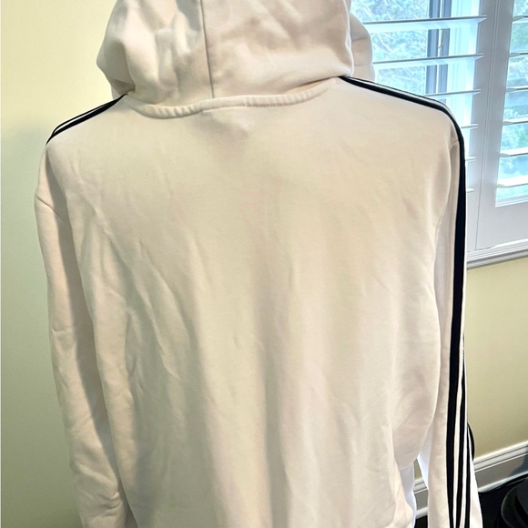 Adidas classic white black logo, 3 stripe hoodie sweatshirt Plus 2X mint worn 1x - Picture 6 of 10